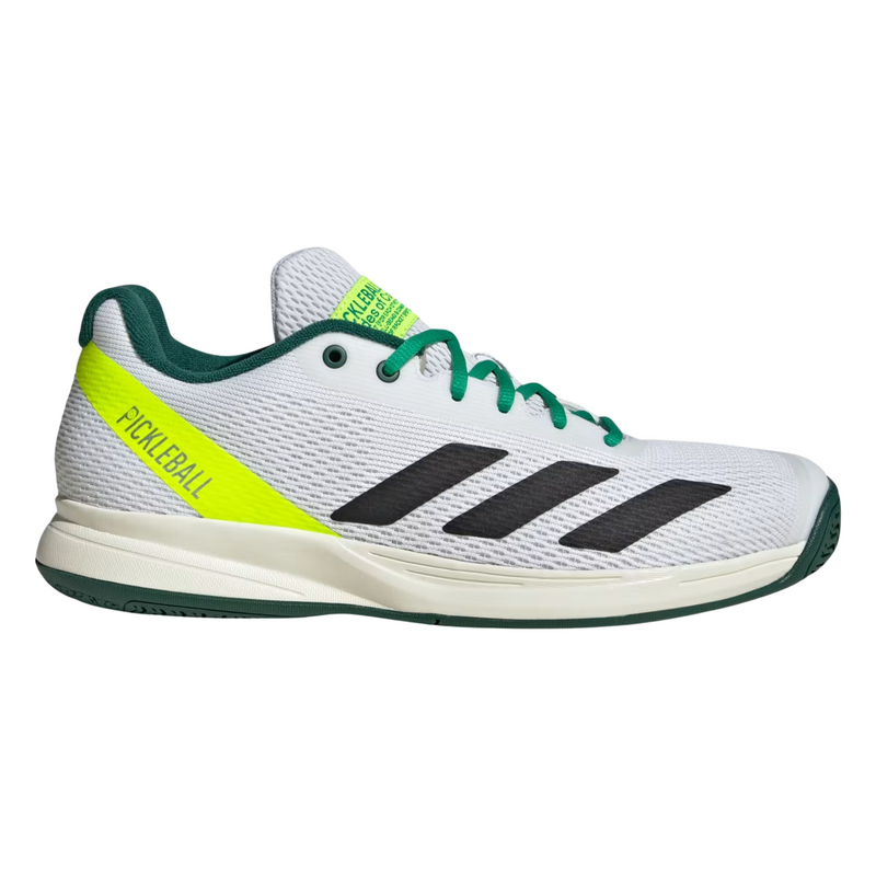 Adidas Mens Courtflash Pickleball Shoes - Cloud White / Core Black / Collegiate Green - main image