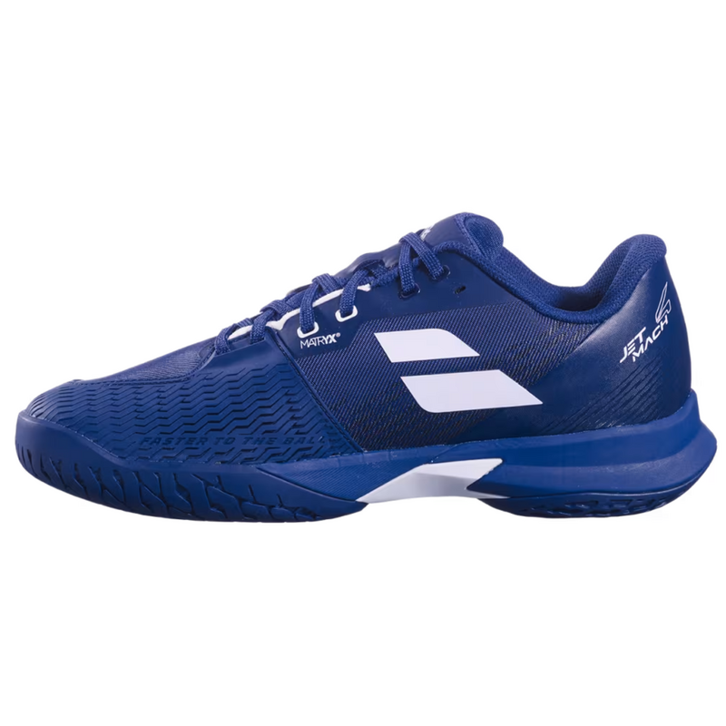 Babolat Mens Jet Mach 4 All Court (Wide) Tennis Shoes - Dark Blue/White - main image