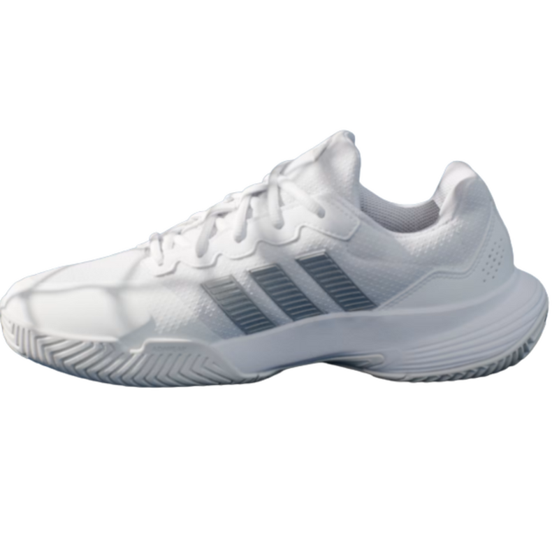 Adidas Womens Gamecourt 2 Tennis Shoes - White/Silver - main image