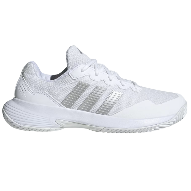 Adidas Womens Gamecourt 2 Tennis Shoes - White/Silver - main image