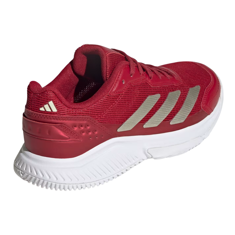 Adidas Womens Courtquick Padel Shoes - Team Victory Red / Ice Gold Metallic / Chalk White - main image
