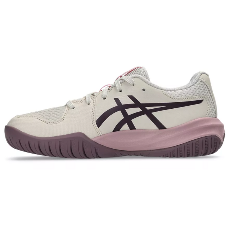 Asics Kids Gel-Resolution X Tennis Shoes - Soft Oat/Dark Aubergine - main image