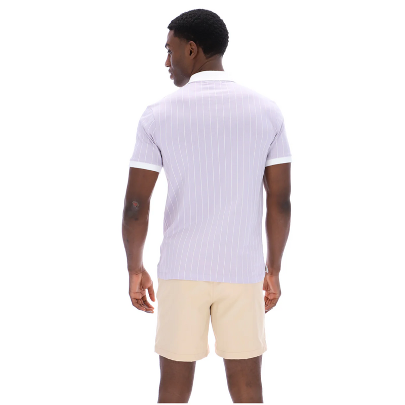 Fila Mens BB1 Classic Vintage Striped Polo - Misty Lilac/ White/ Dawn Blue - main image