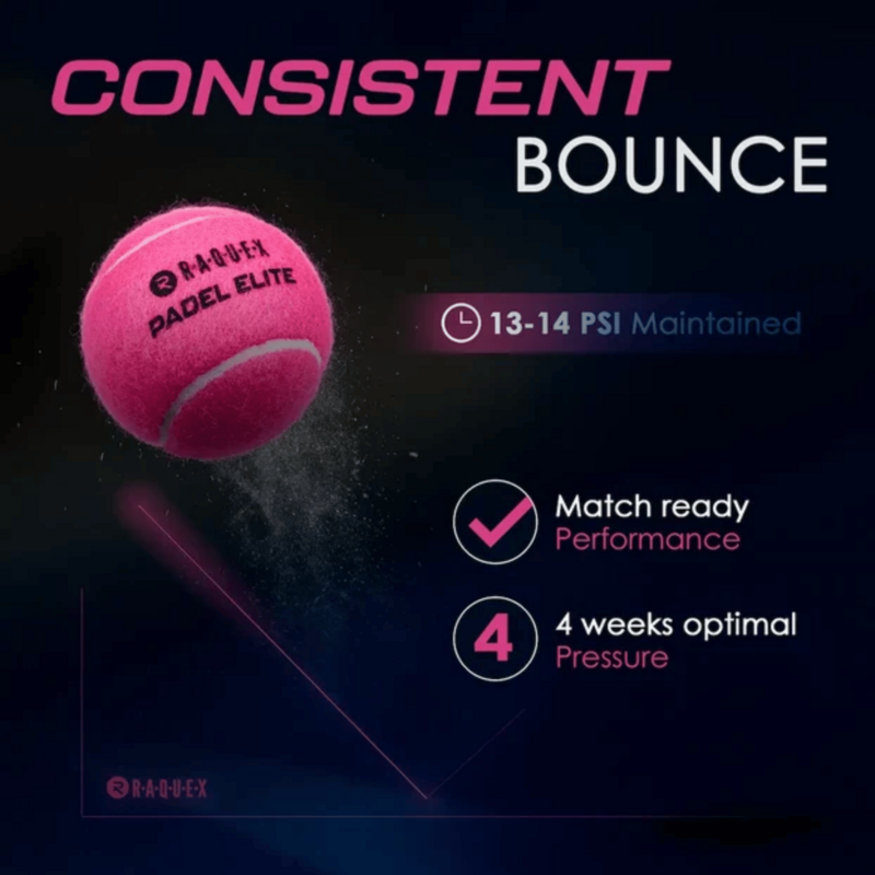 Raquex Elite Padel Balls (3 Ball Can) - Pink - main image