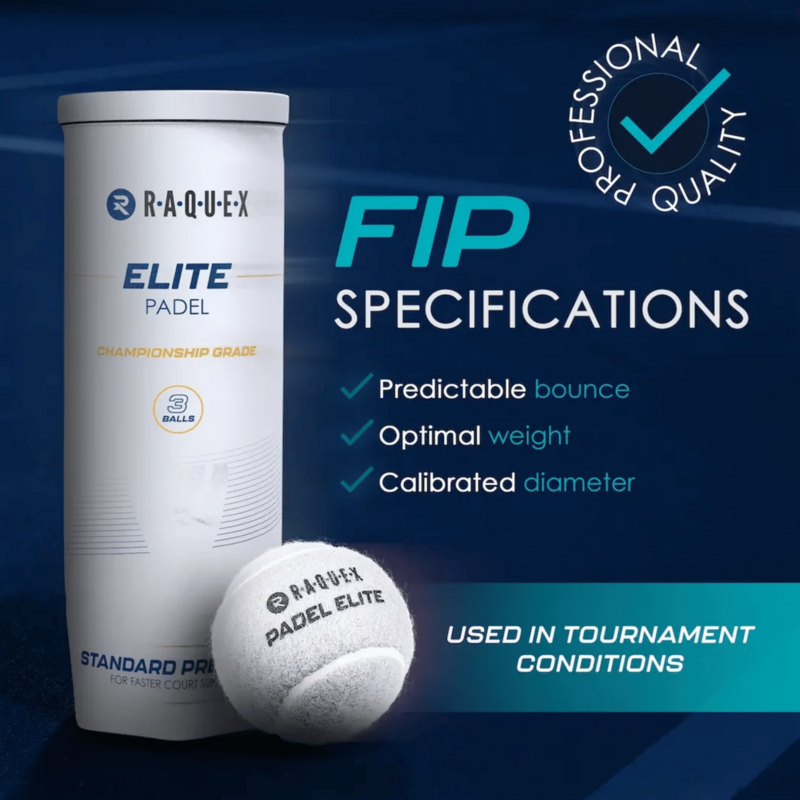 Raquex Elite Padel Balls (3 Ball Can) - White - main image