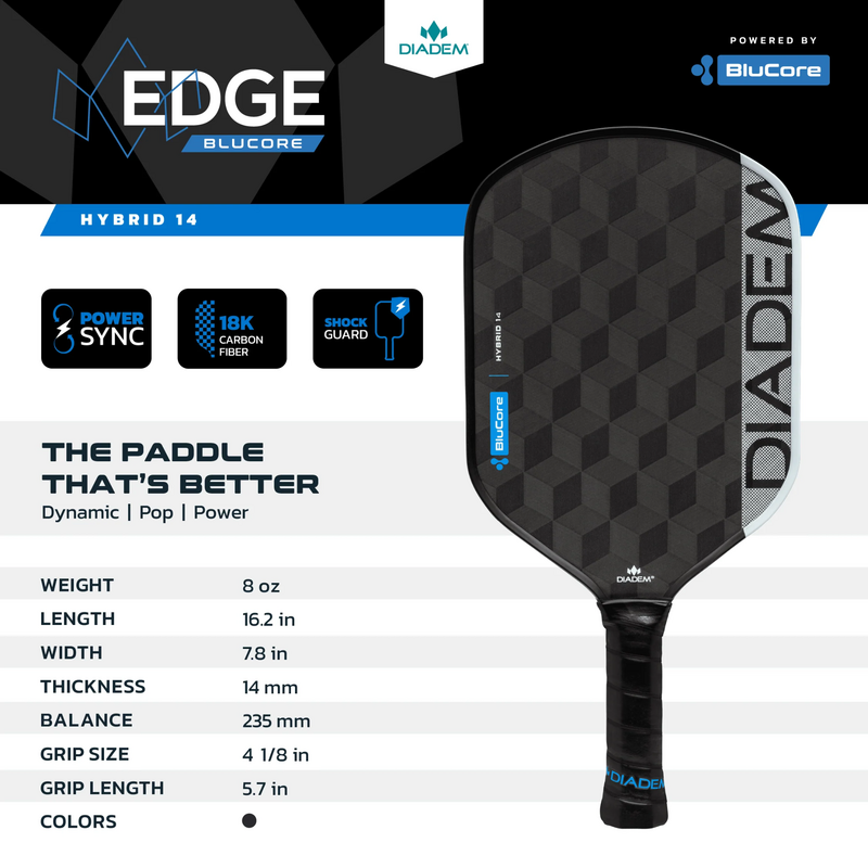 Diadem Edge BlueCore Hybrid Pickleball Paddle - main image