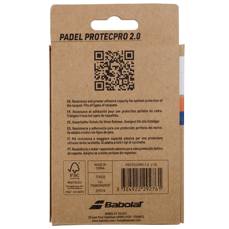 Babolat Padel Protecpro 2.0 Protection Tape (Pack Of 15) - Transparent - main image