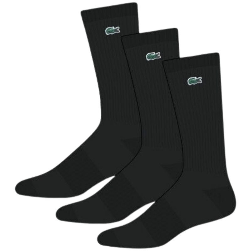 Lacoste Long Ribbed Socks 3 Pack - Black - main image