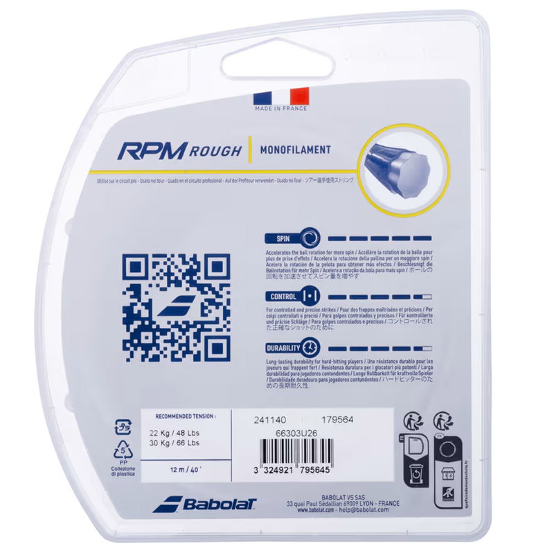 Babolat RPM Rough Tennis String Set - Black Grey - main image