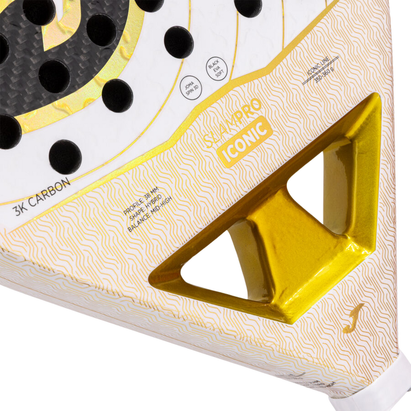 Joma Slam Pro Iconic Padel Racket - White/Gold - main image