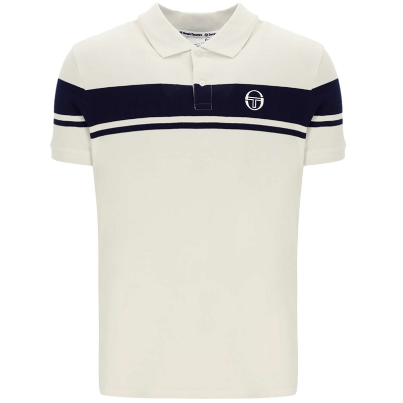 Sergio Tacchini Mens YoungLine Polo Shirt Gardenia/MaritimeBlue - main image