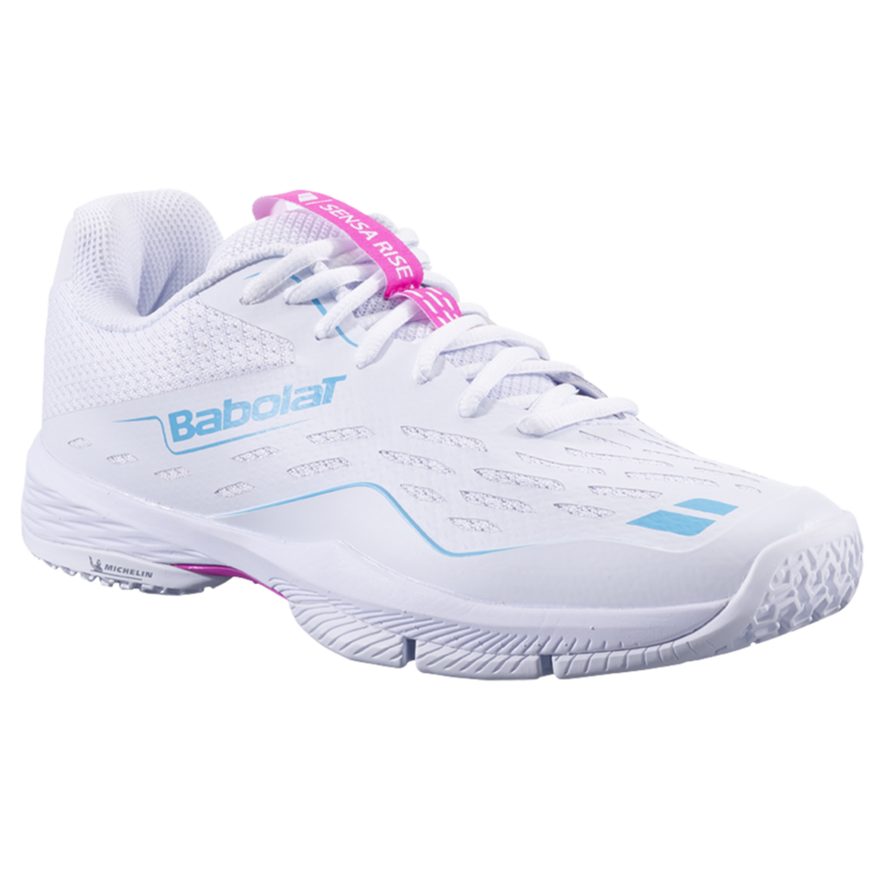 Babolat Womens Sensa Rise Padel Shoes - White/Rhodamine Red - main image