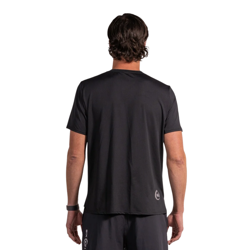 Six Zero Mens Performance Active Tee Air Mesh - Black/With White Logo    - main image