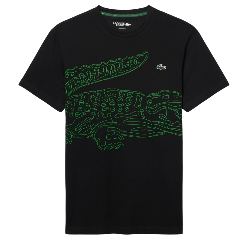 Lacoste Ultra Dry Crocodile Print Sport T-Shirt - Black - main image