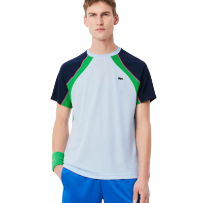 Lacoste Ultra Dry Colour-Block Tennis T-shirt- Blue - main image