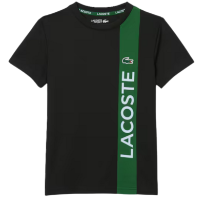 Lacoste Boys Ultra Dry Piqué Tennis T-shirt- Black/Green - main image