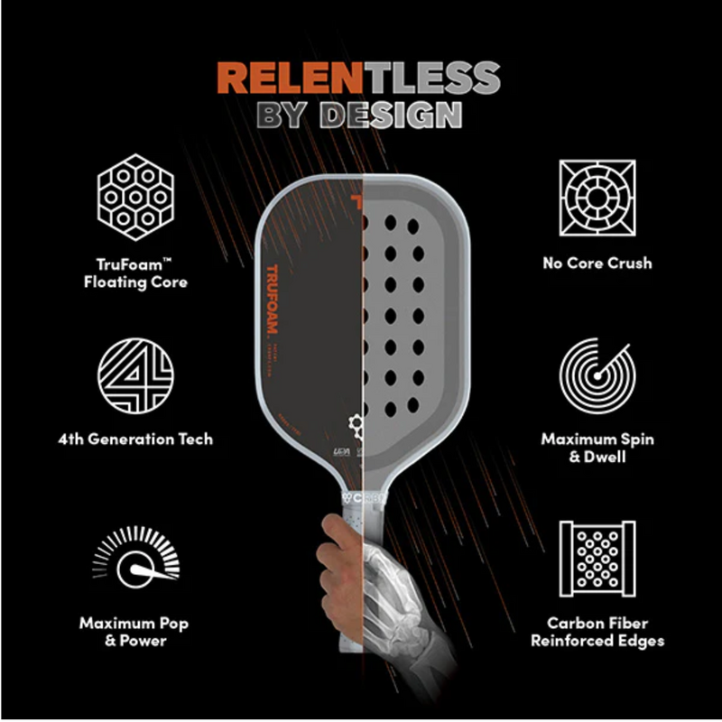 CRBN 4 TruFoam Barrage 14mm (Hybrid/Aero Curve) Pickleball Paddle - main image