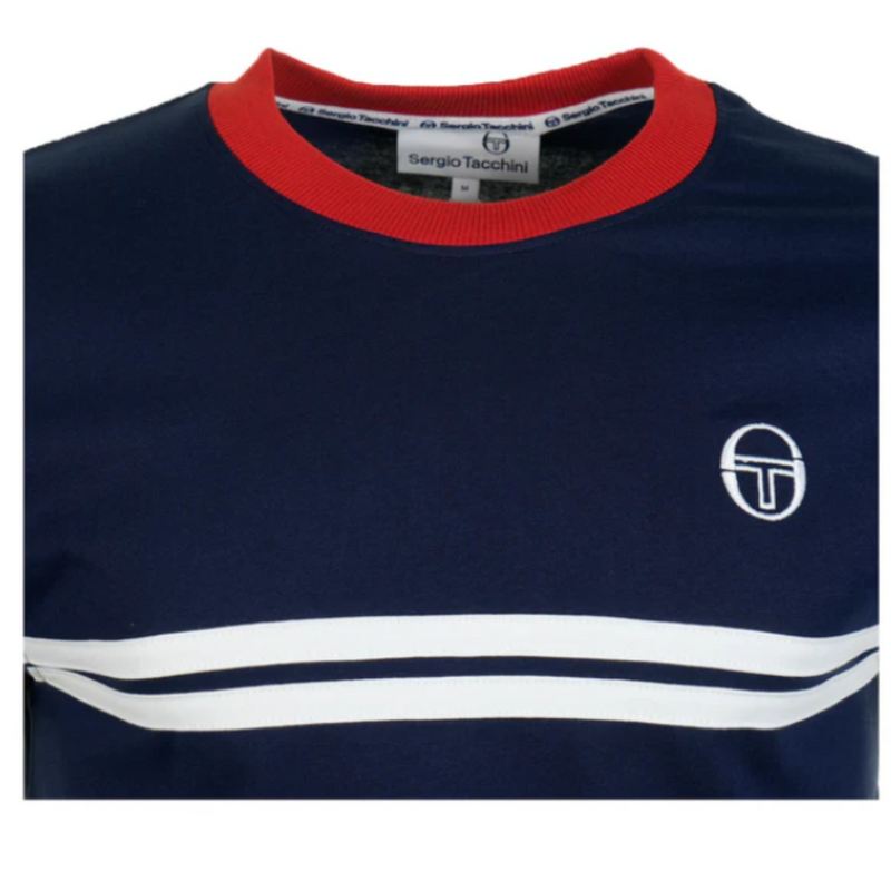 Sergio Tacchini Men Supermac Tee - Maritime Blue/Adrenaline Rush/White - main image