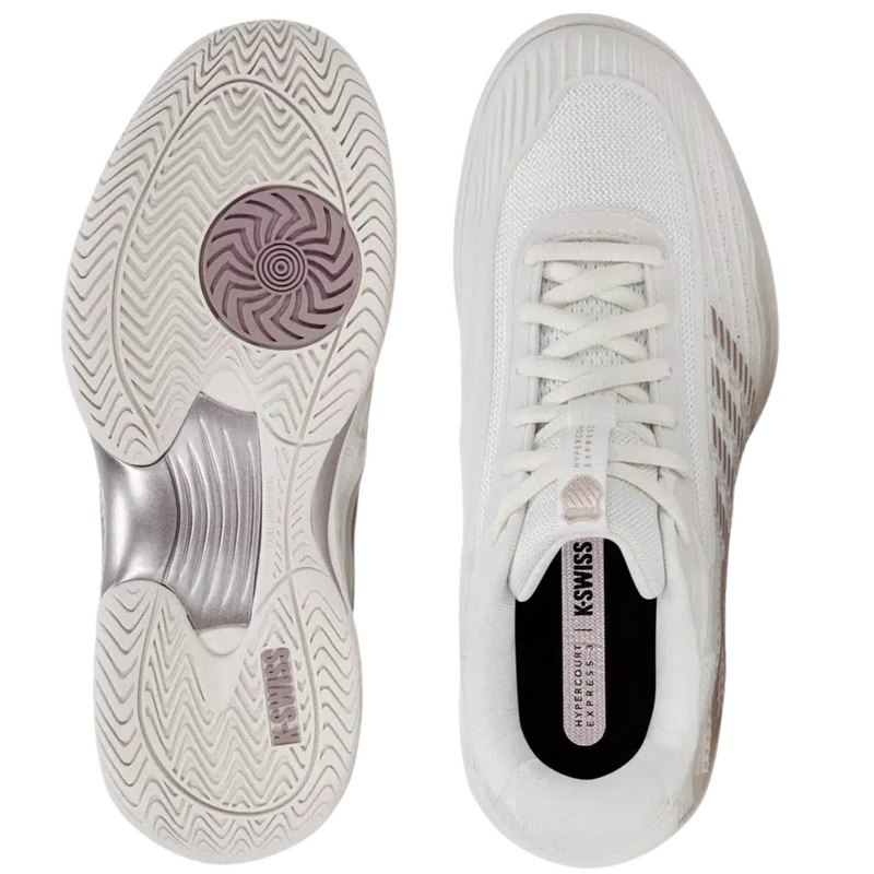K-Swiss Womens Hypercourt Express 3 Tennis Shoes - Blanc De Blanc/Rose Gold - main image
