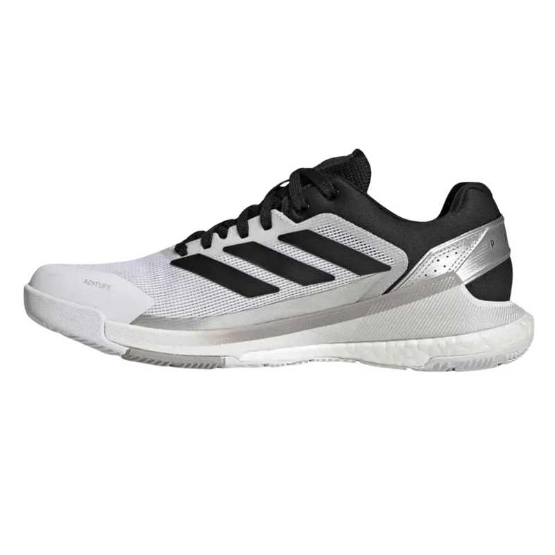 Adidas Mens Crazyquick Boost Padel Shoes - Cloud White/Silver Metallic/Core Black - main image