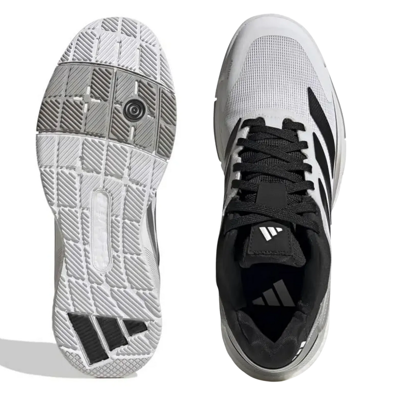 Adidas Mens Crazyquick Boost Padel Shoes - Cloud White/Silver Metallic/Core Black - main image