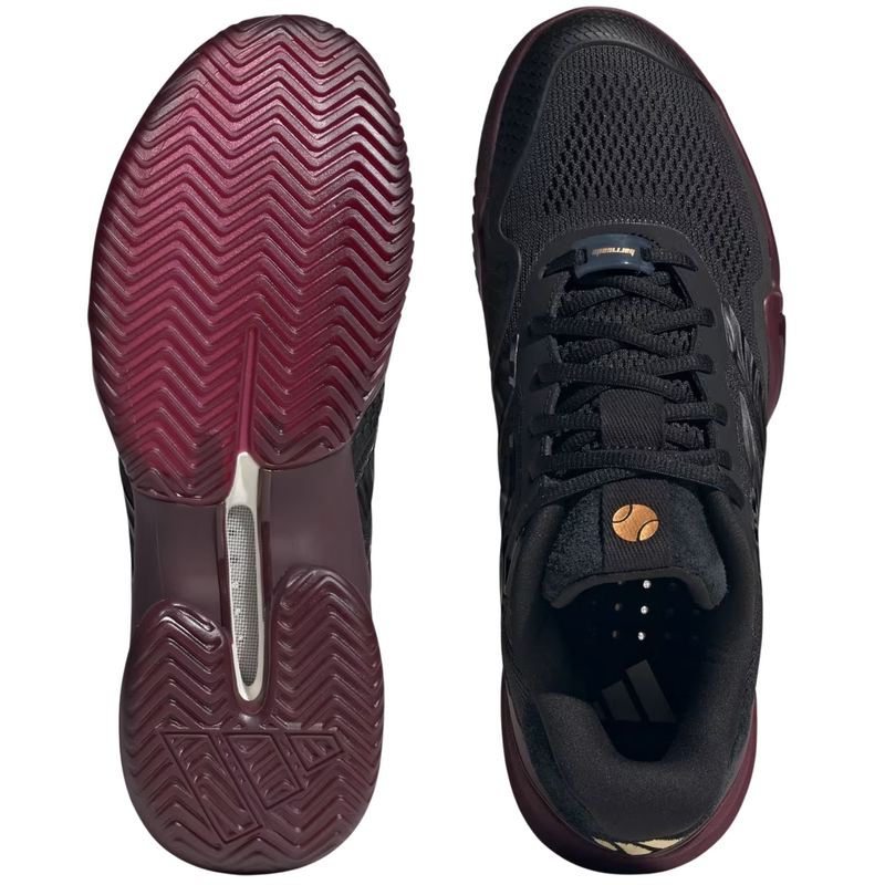 Adidas Mens Barricade 14 Tennis Shoes - Core Black/Core Black/Maroon - main image