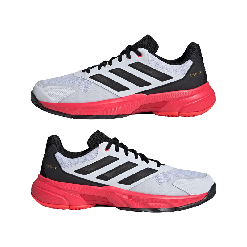 Adidas Mens Courtjam Control 3 Tennis Shoes - Cloud White/Core Black/Lucid Red - main image