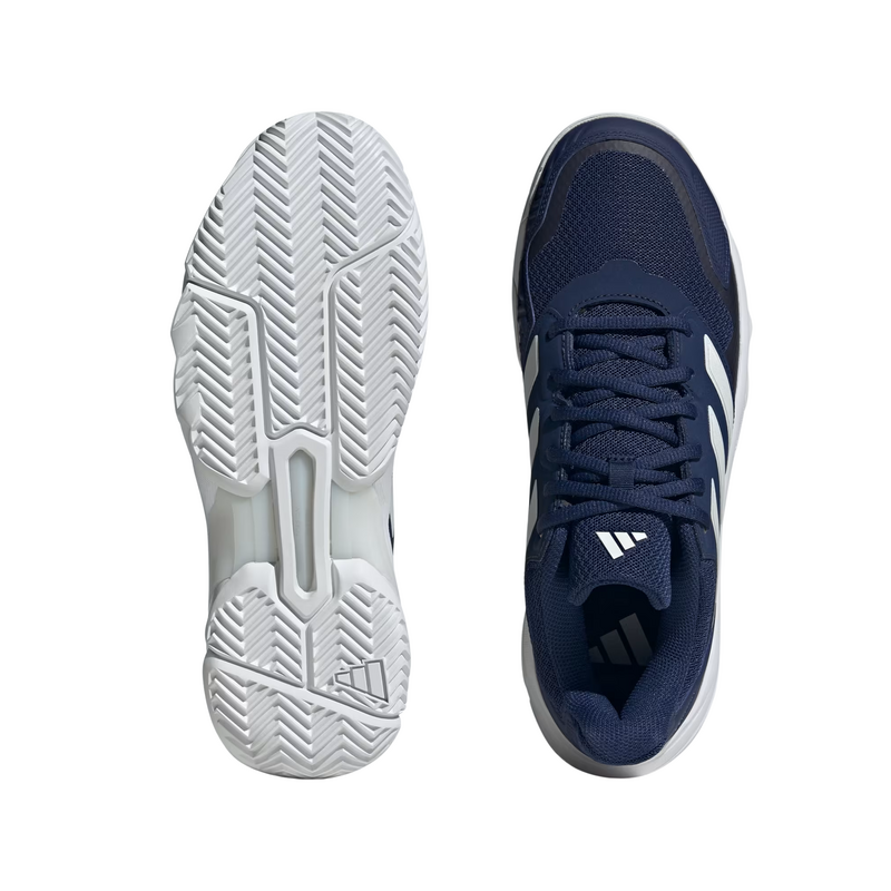 Adidas Mens Courtjam Control 3 Tennis Shoes - Dark Blue/ Zero Metallic/ Cloud White - main image