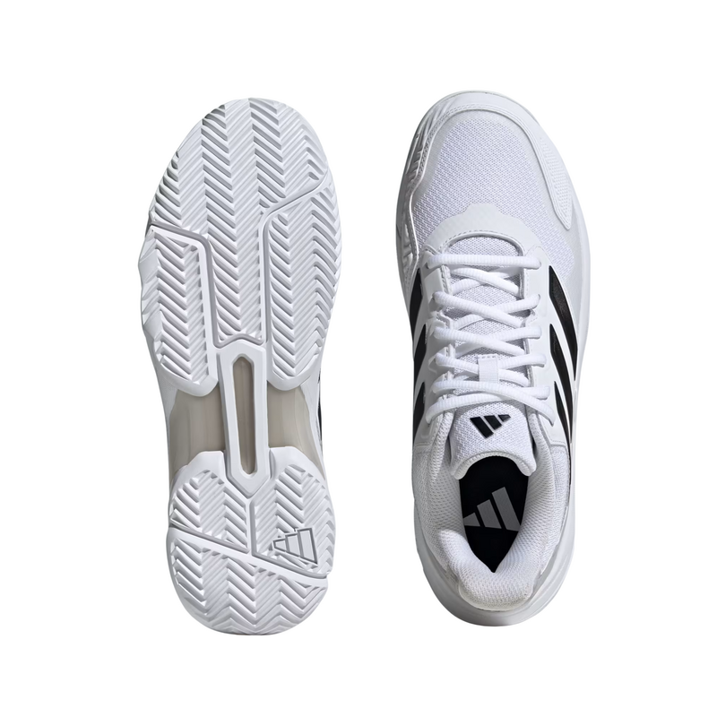 Adidas Mens Courtjam Control 3 Tennis Shoes - Cloud White/Core Black - main image