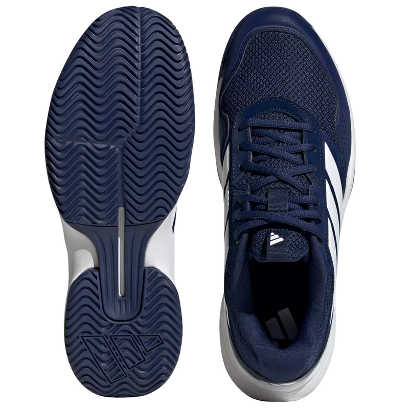 Adidas Mens Gamecourt 3 Wide Tennis Shoes - Dark Blue/Cloud White/Core Black - main image