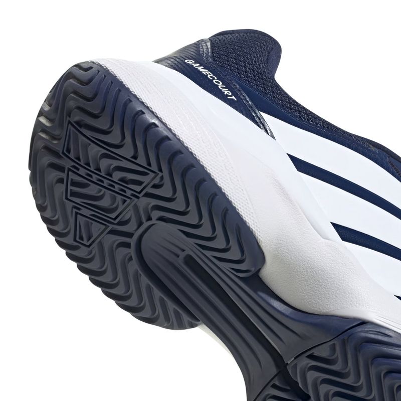 Adidas Mens Gamecourt 3 Wide Tennis Shoes - Dark Blue/Cloud White/Core Black - main image