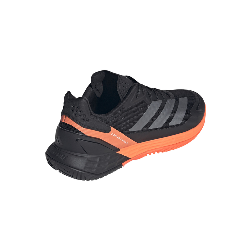 Adidas Mens Defiant Speed 2 Tennis Shoes - Core Black/Core Black/Lucid Orange - main image
