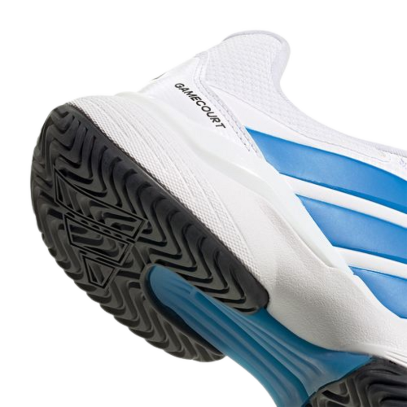 Adidas Mens Gamecourt 3 Tennis Shoes - Cloud White/Lucid Ray Blue/Core Black - main image