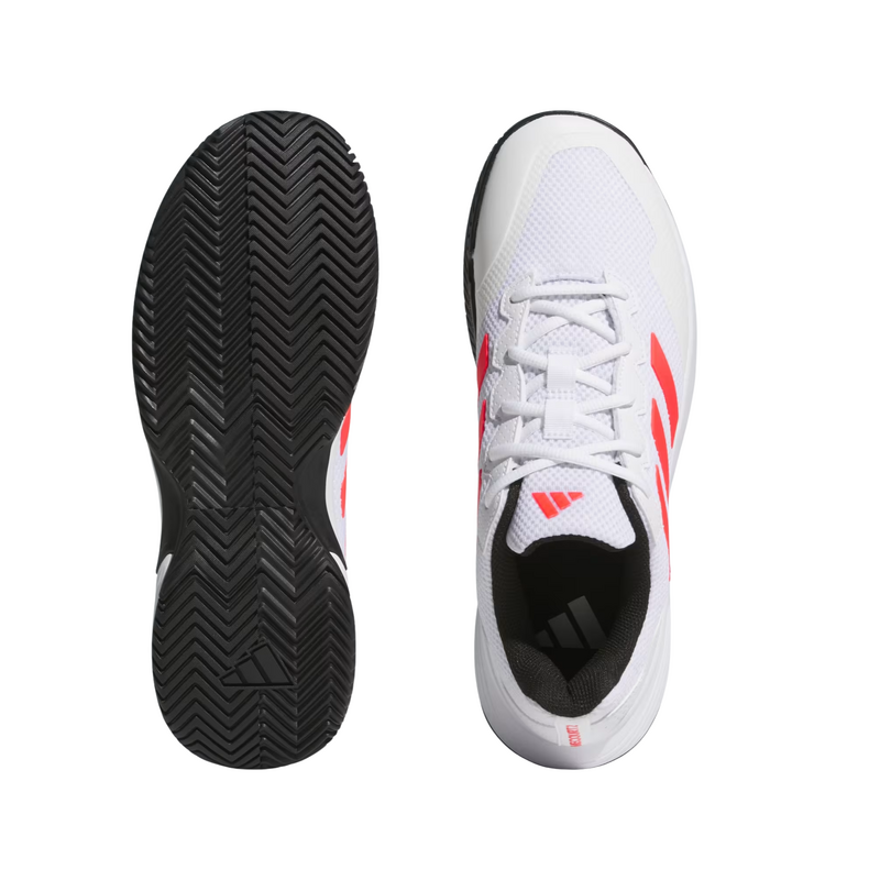 Adidas Mens Game Court 2 Tennis Shoes - Cloud White/Lucid Red/Core Black - main image