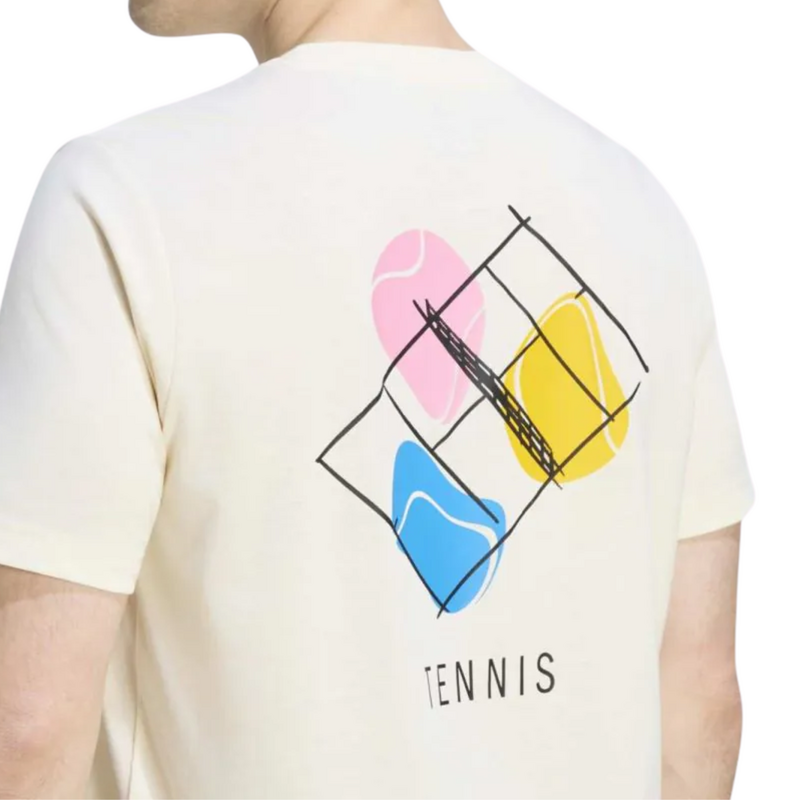 Adidas Mens Tennis US Category Graphic T-Shirt - Cream - main image