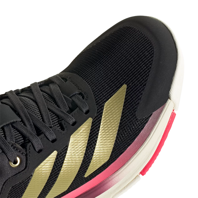 Adidas Mens Crazyquick Boost Padel Shoes - Core Black/Gold Metallic/Solar Turbo - main image