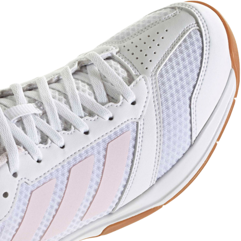 Adidas Womens Ligra 8 Indoor Court Shoes - Cloud White/Distilled Pink/Gold Metallic - main image