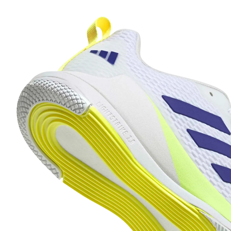 Adidas Mens Novaflight 2 Indoor Court Shoes - Cloud White/Pure Purple/Hi-Res Yellow - main image