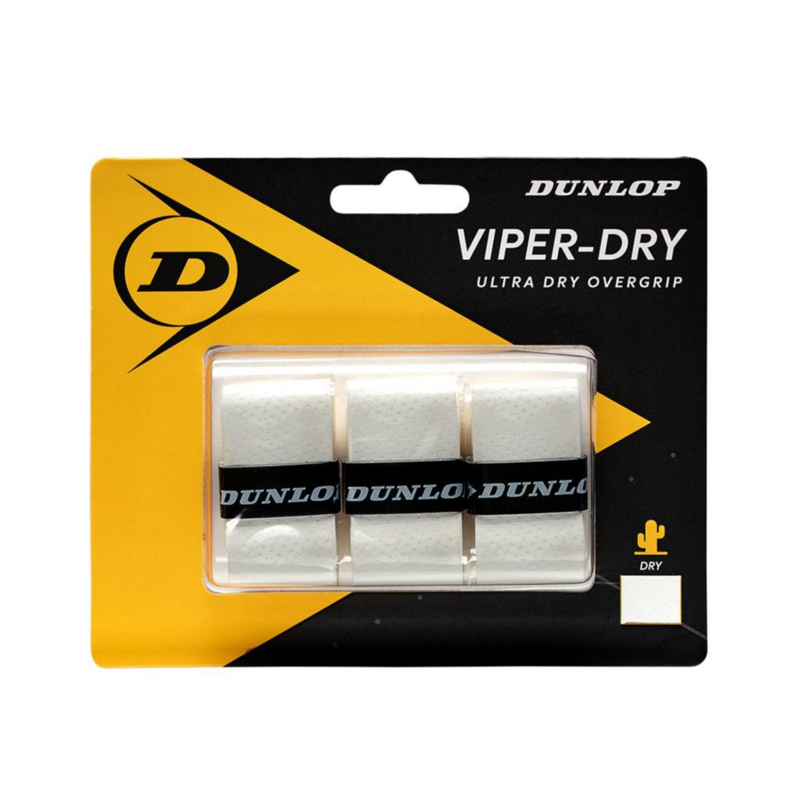 Dunlop Viper Dry Overgrips (Pack of 3)- Black - main image
