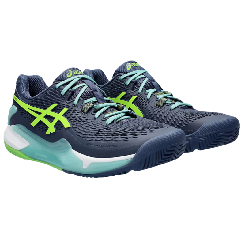 Asics Mens GEL-Resolution 9 Padel Shoes - Thunder Blue/Electric Lime - main image