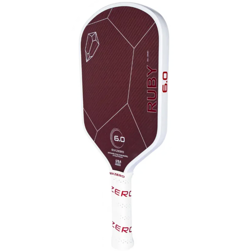 Six Zero Ruby 16mm Pickleball Paddle - White/Red - main image