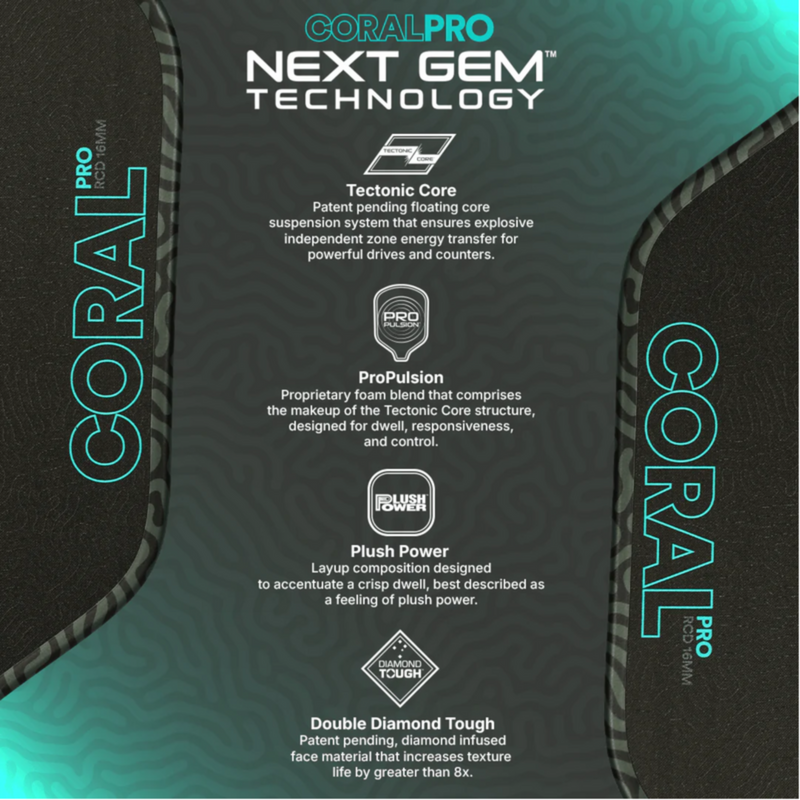 Six Zero Coral Pro Hybrid Pickleball Paddle - Infrared - main image