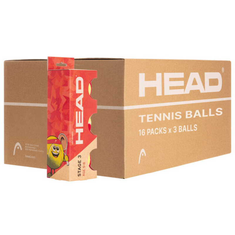 HEAD Stage 3 Red Junior Tennis Balls (3 Ball Pack) - main image