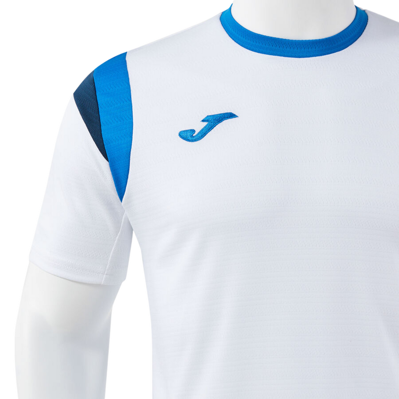 Joma Mens Terra Short Sleeve T-Shirt - White/Royal Blue - main image