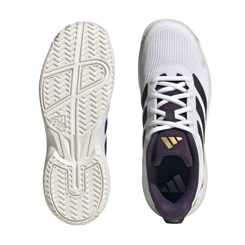 Adidas Ubersonic Kids Tennis Shoes - Cloud White/Core Black/Aurora Plum - main image