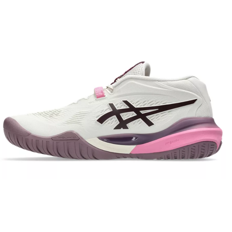 Asics Womens GEL-Resolution X Tennis Shoes - Soft Oat/Dark Aubergine - main image