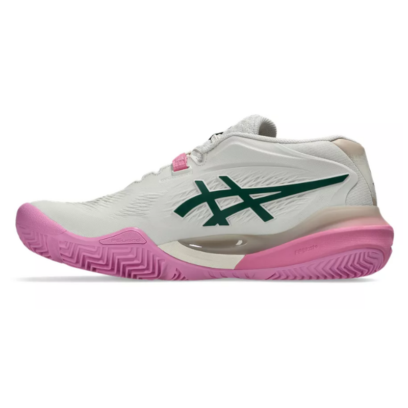 Asics Womens Gel-Resolution X Padel Shoes - Soft Oat/Jewel Green - main image