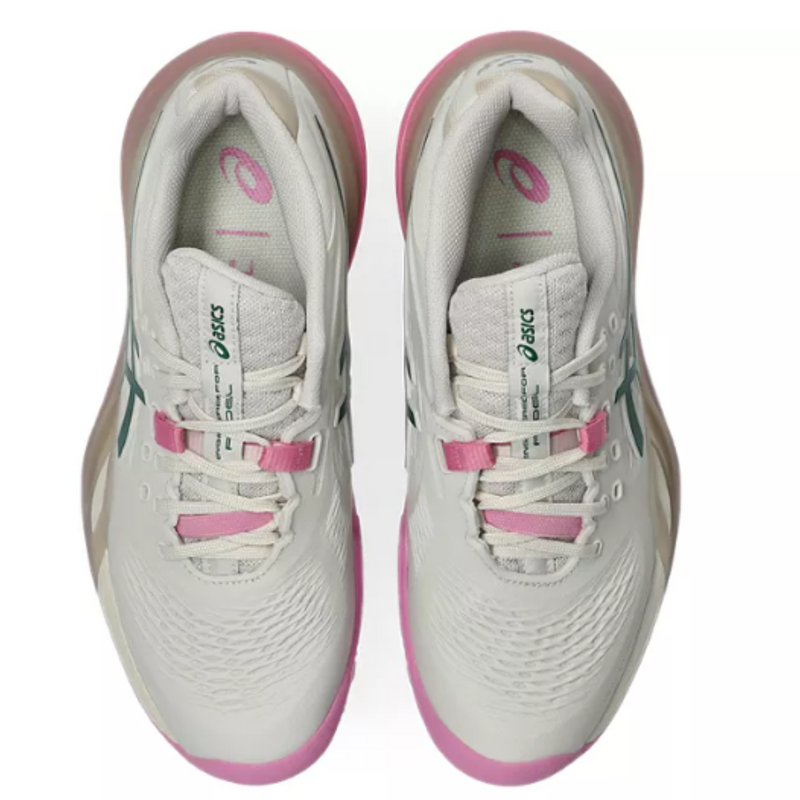 Asics Womens Gel-Resolution X Padel Shoes - Soft Oat/Jewel Green - main image