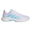 Adidas Womens CourtJam Control Carpet Tennis Shoes - White/Bliss Blue - thumbnail image 1