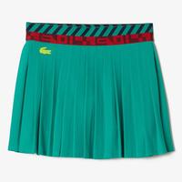 Lacoste Womens Built-In Shorty Pleated Tennis Skirt - Green/Navy